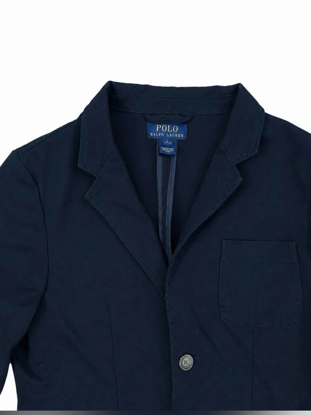 Polo Ralph Lauren Boys Navy Blazer 14-16 Cotton Academia Sport Coat Preppy